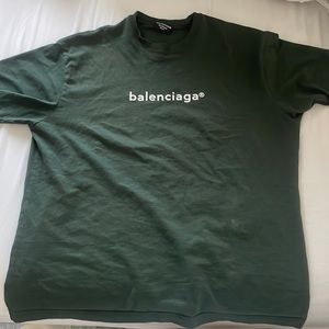 Balenciaga unisex green oversized tee